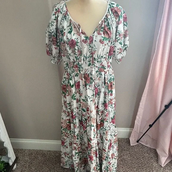 EUC Anthropologie The Somerset Maxi Dress: Puff-Sleeve Edition(size Large) - Picture 3 of 10